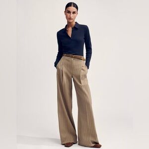 Me & Em 12 Lightweight Pinstripe trouser Wide-Leg Wool-Blend pant Tailoring